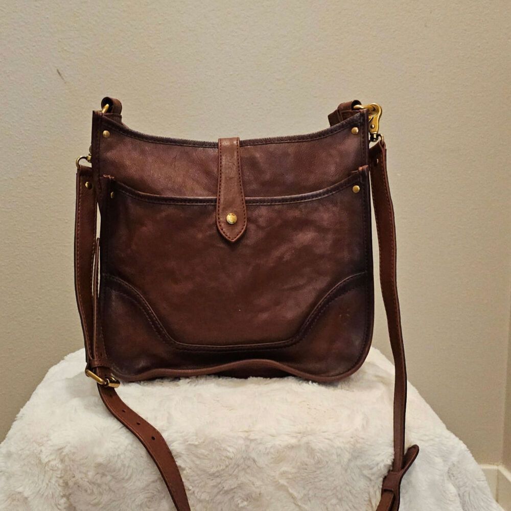 Frye Brown Leather Messenger Handbag